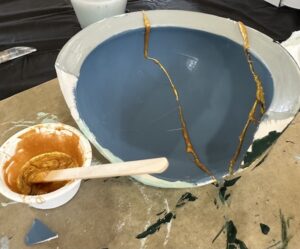 Kintsugi in process by Mary DeTurris Poust