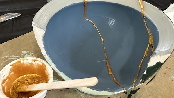 Kintsugi in process by Mary DeTurris Poust