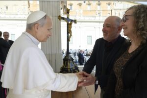 Greeting Pope Leo